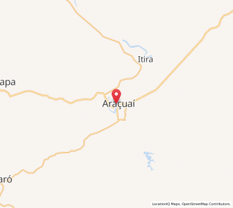 Map of Araçuaí, Minas Gerais