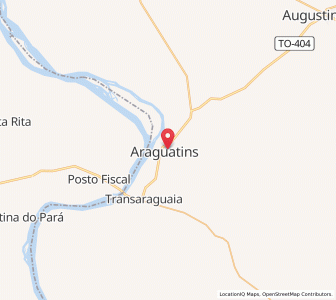 Map of Araguatins, Tocantins