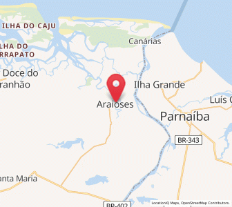 Map of Araioses, Maranhão