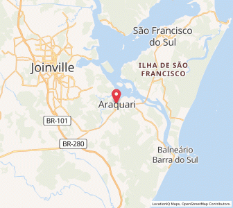 Map of Araquari, Santa Catarina