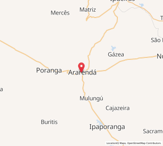 Map of Ararendá, Ceará