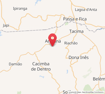 Map of Araruna, Paraíba
