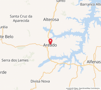 Map of Areado, Minas Gerais