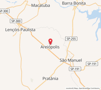 Map of Areiópolis, São Paulo
