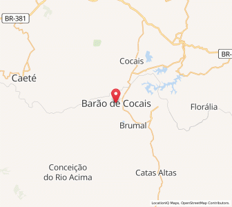 Map of Barão de Cocais, Minas Gerais
