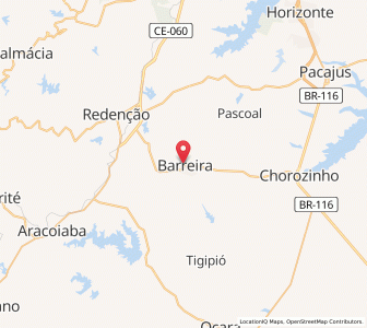 Map of Barreira, Ceará