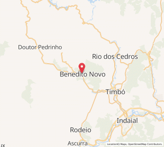 Map of Benedito Novo, Santa Catarina