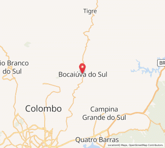 Map of Bocaiúva do Sul, Paraná