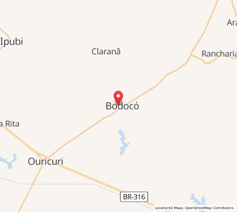 Map of Bodocó, Pernambuco