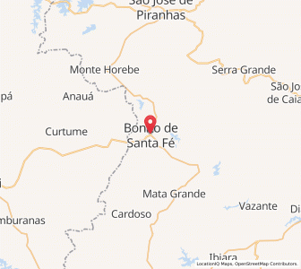 Map of Bonito de Santa Fé, Paraíba
