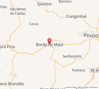 Map of Borda da Mata, Minas Gerais