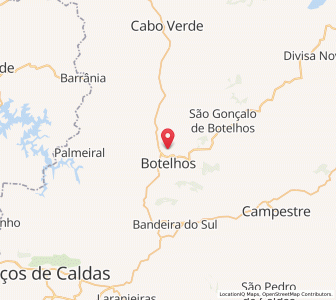 Map of Botelhos, Minas Gerais
