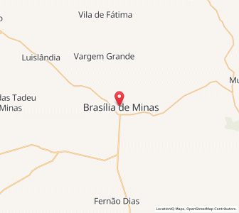 Map of Brasília de Minas, Minas Gerais
