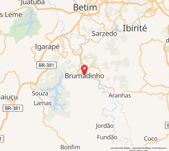 Map of Brumadinho, Minas Gerais