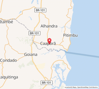 Map of Caaporã, Paraíba