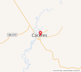 Map of Cáceres, Mato Grosso
