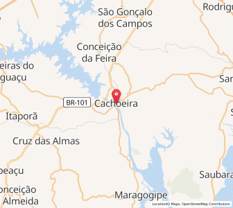 Map of Cachoeira, Bahia