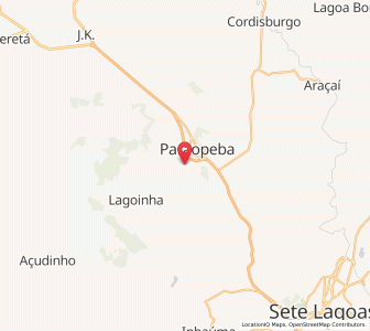 Map of Caetanópolis, Minas Gerais