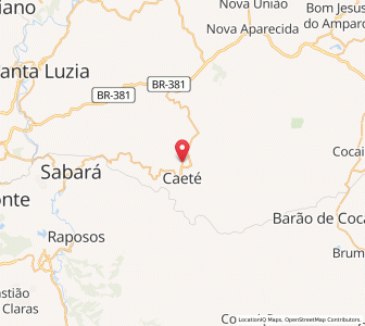 Map of Caeté, Minas Gerais