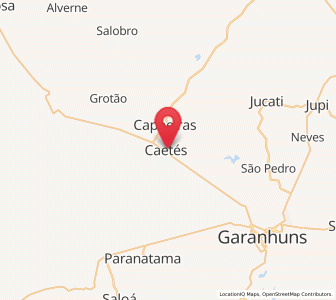 Map of Caetés, Pernambuco