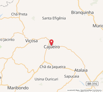 Map of Cajueiro, Alagoas