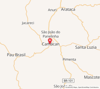 Map of Camacan, Bahia