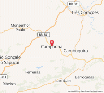 Map of Campanha, Minas Gerais