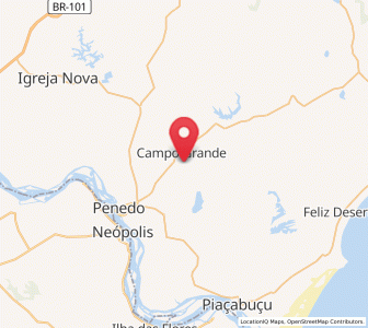 Map of Campo Grande, Alagoas