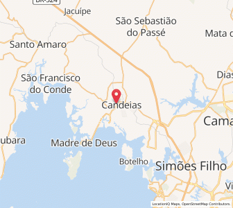 Map of Candeias, Bahia
