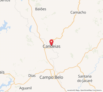 Map of Candeias, Minas Gerais