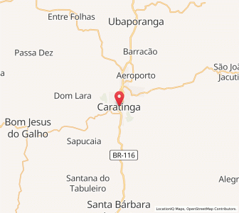 Map of Caratinga, Minas Gerais