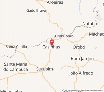 Map of Casinhas, Pernambuco