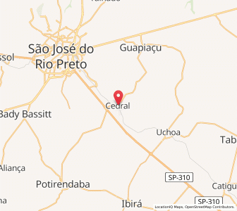 Map of Cedral, São Paulo