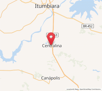 Map of Centralina, Minas Gerais