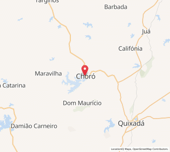 Map of Choró, Ceará