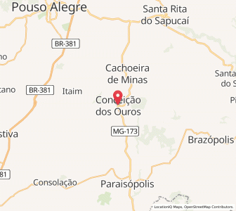 Map of Conceição dos Ouros, Minas Gerais