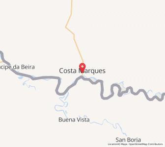 Map of Costa Marques, Rondônia