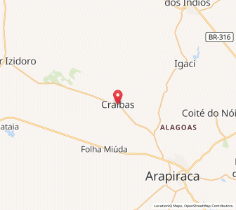 Map of Craíbas, Alagoas