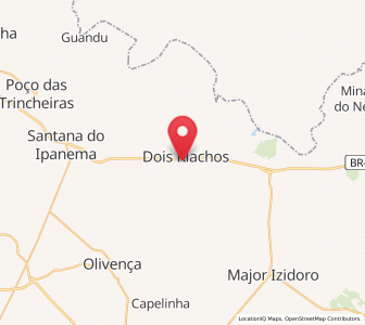 Map of Dois Riachos, Alagoas