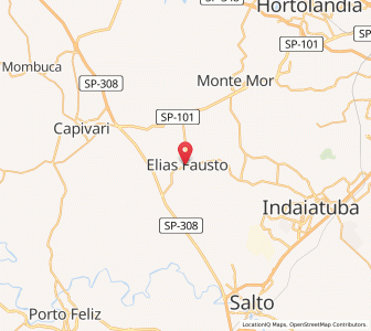 Map of Elias Fausto, São Paulo