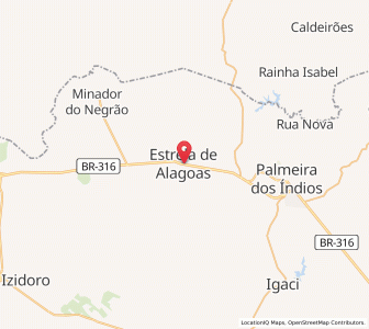 Map of Estrela de Alagoas, Alagoas