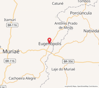Map of Eugenópolis, Minas Gerais