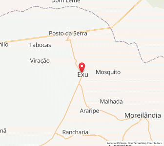 Map of Exu, Pernambuco