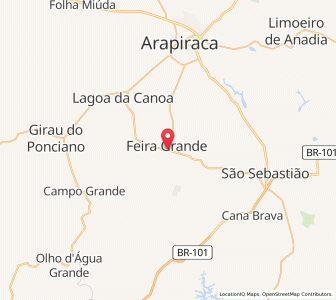 Map of Feira Grande, Alagoas