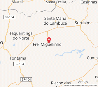 Map of Frei Miguelinho, Pernambuco