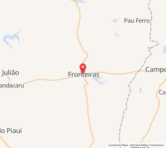 Map of Fronteiras, Piauí