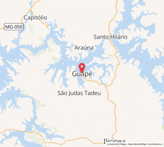 Map of Guapé, Minas Gerais