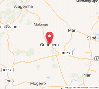 Map of Gurinhém, Paraíba