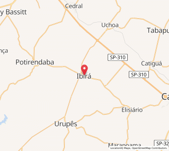 Map of Ibirá, São Paulo
