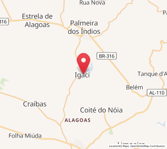Map of Igaci, Alagoas